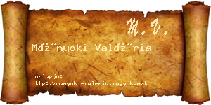 Mányoki Valéria névjegykártya